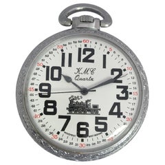 Silver Plated Steam Train Pocket Watch