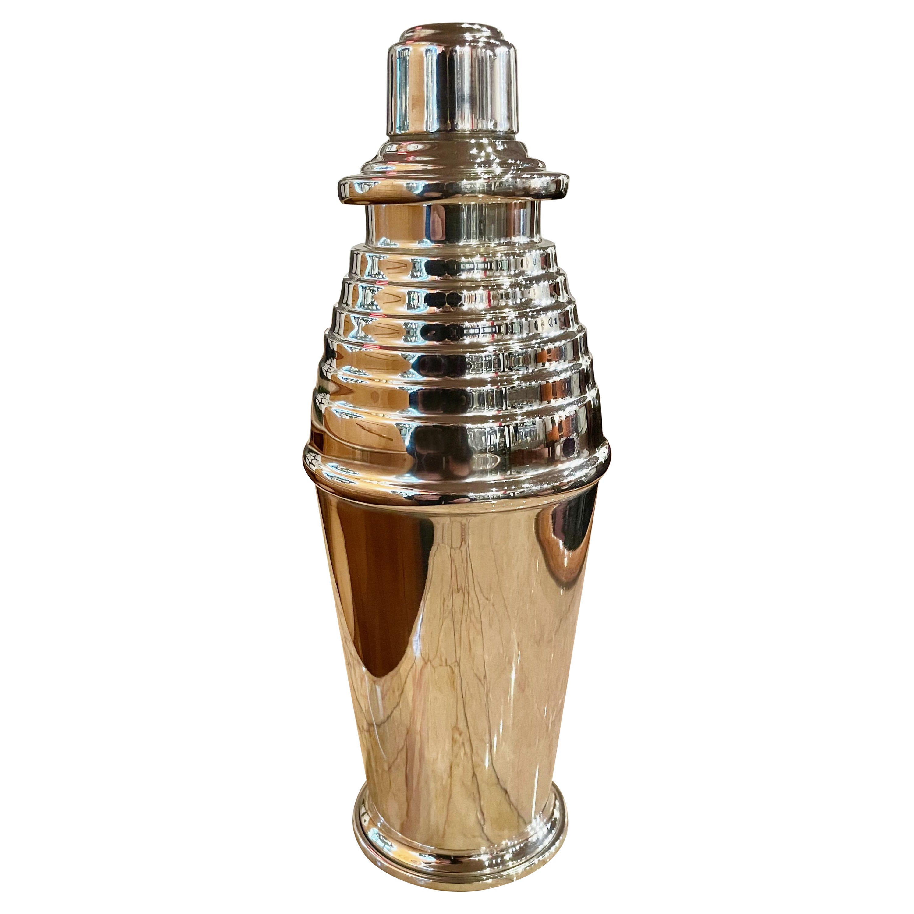 Silver-plated Stepped up At Deco Cockatail Shaker