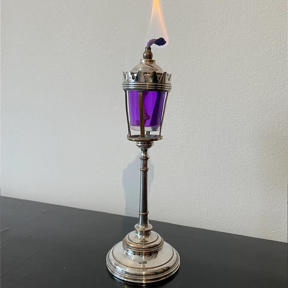 Silver Plated Street Lamp Table Lighter In Good Condition For Sale In London, GB
