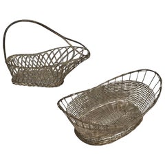 Silver Plated Strips Bottle Holder and Basket, Can Be Sold Separate