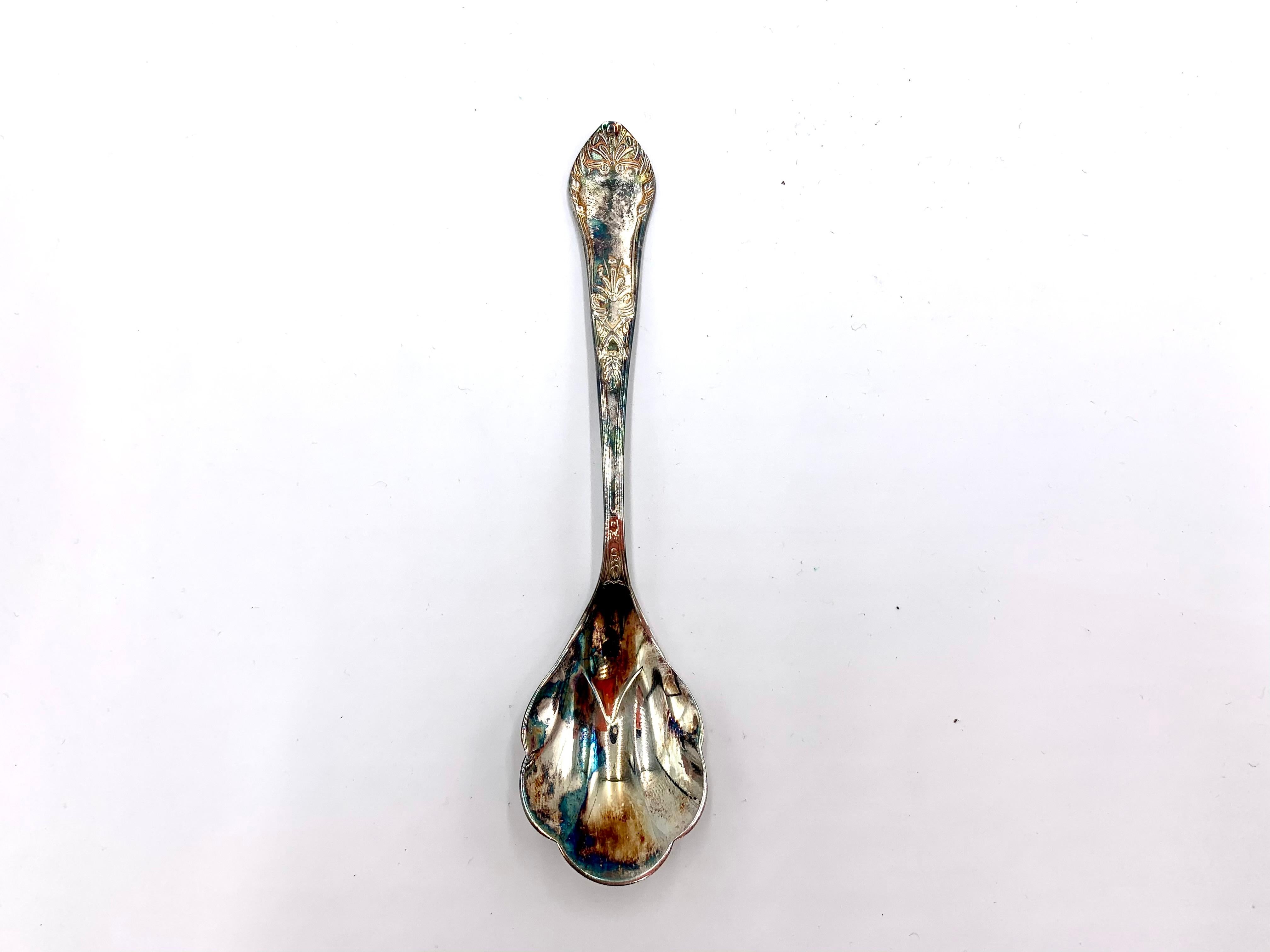 Silver-Plated Sugar Bowl with a Spoon, Fraget Hefra 1