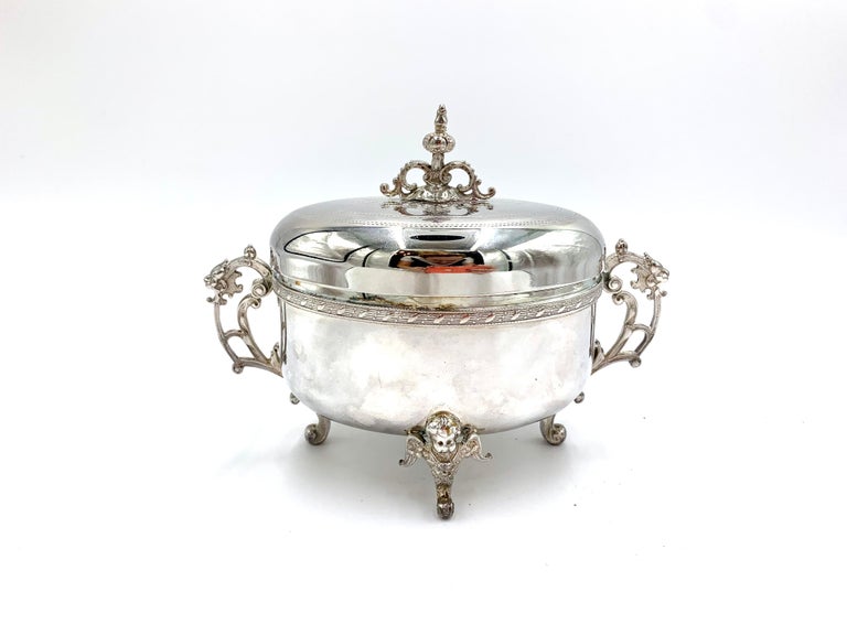 SilverPlated Sugar Bowl with a Spoon, Fraget Hefra at 1stDibs