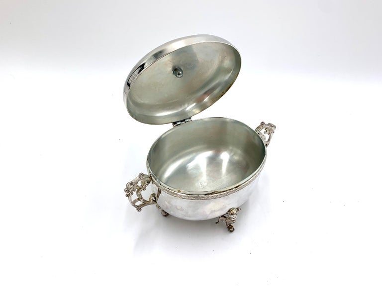 SilverPlated Sugar Bowl with a Spoon, Fraget Hefra at 1stDibs