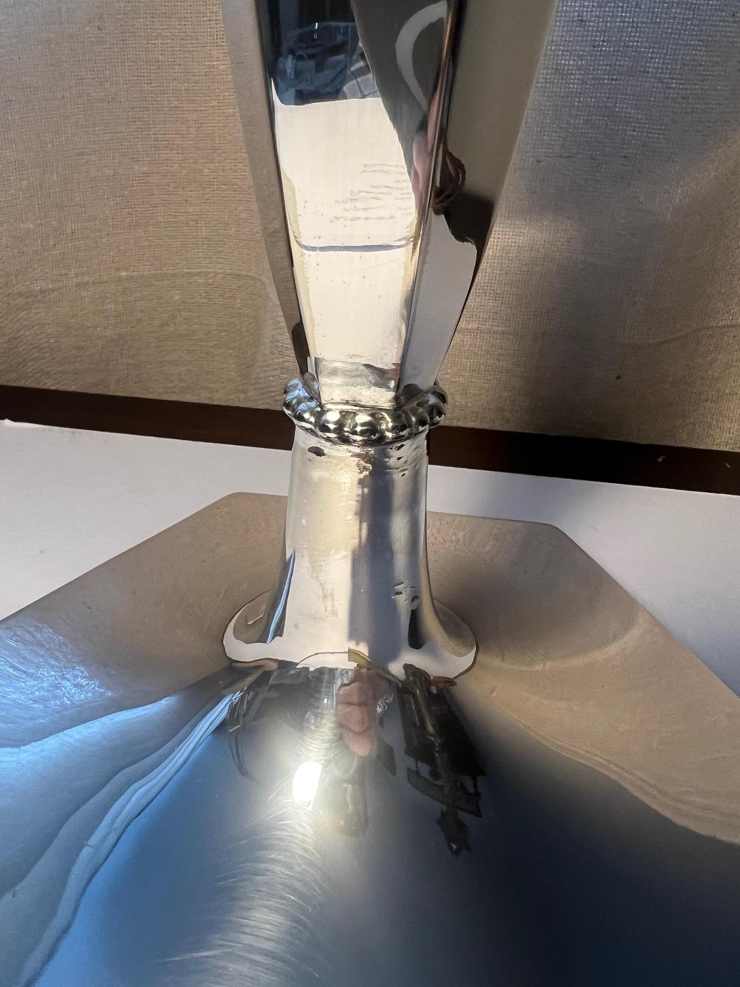 Silver Plated Table Lamp For Sale 4