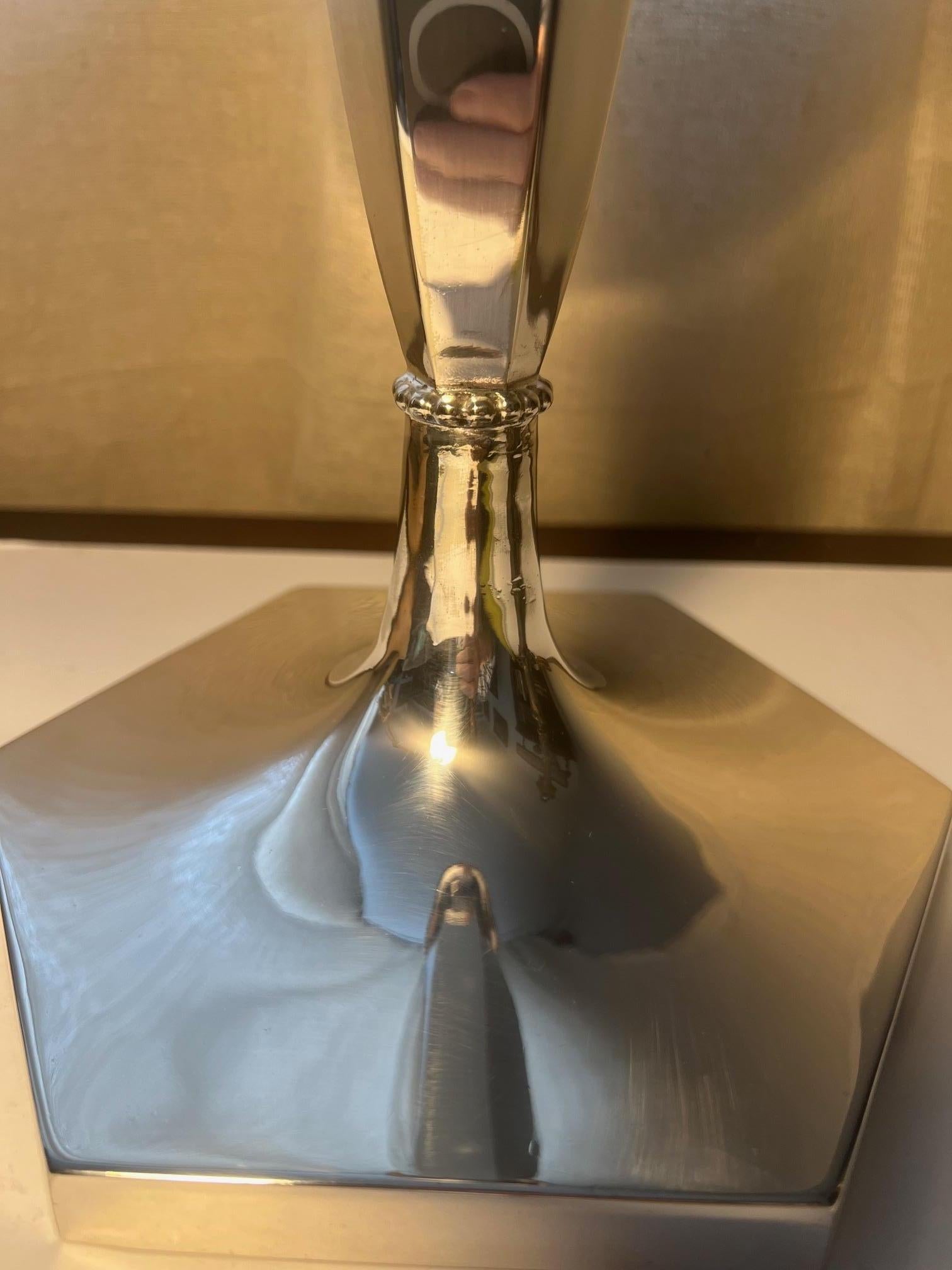 Silver Plated Table Lamp For Sale 1