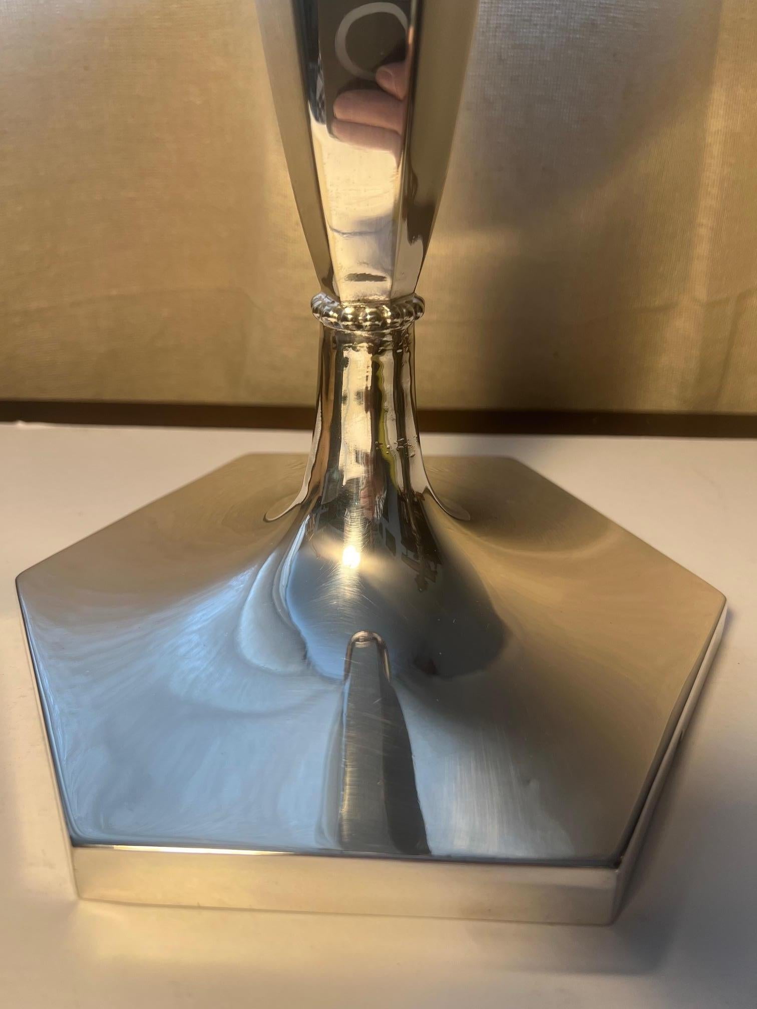 Silver Plated Table Lamp For Sale 2