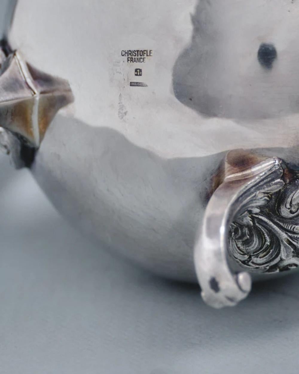 Versilberte Teekanne von Christofle im Angebot 1