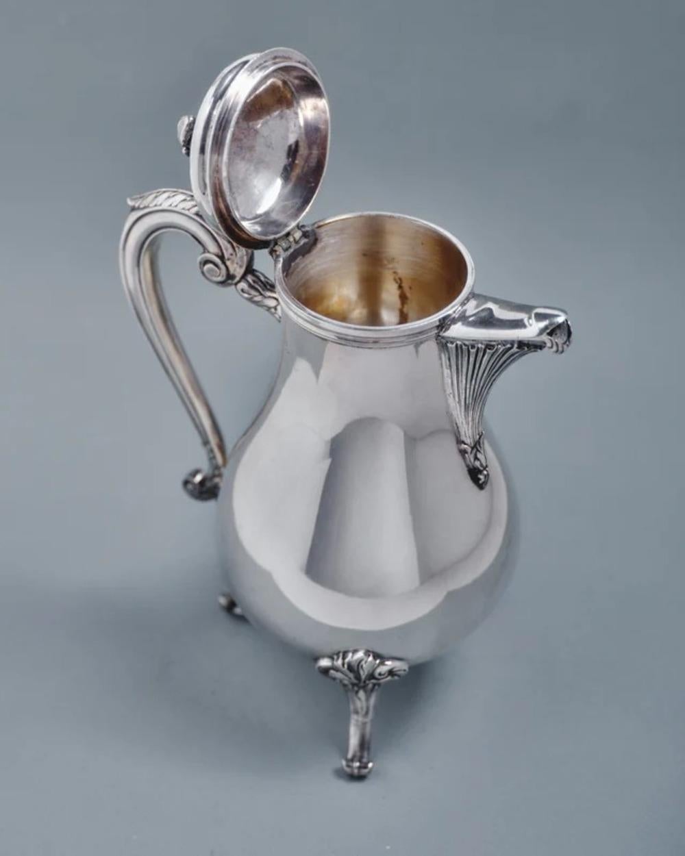 Versilberte Teekanne von Christofle im Angebot 2