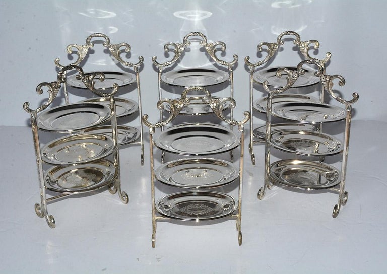 Silver Plated Tiered High Tea Serving Trays or Cake Stand, Sold Singly