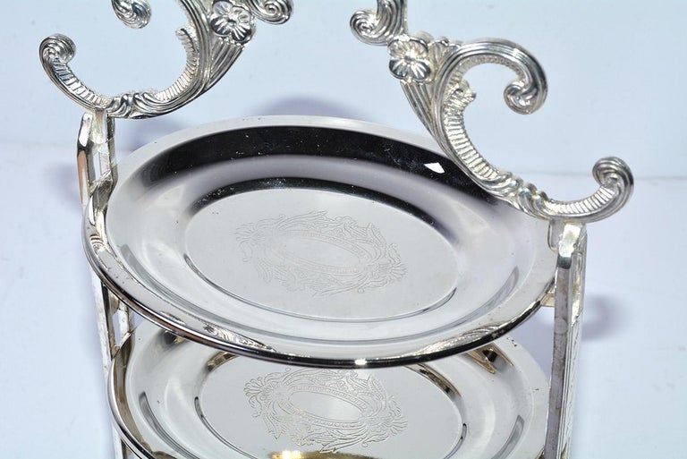 Silver Plated Tiered High Tea Serving Trays or Cake Stand, Sold Singly