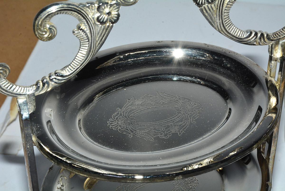 Victorian Silver Plated Tiered High Tea Serving Trays or Cake Stand, Sold Singly