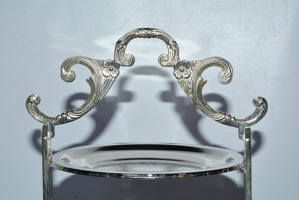 North American Silver Plated Tiered High Tea Serving Trays or Cake Stand, Sold Singly