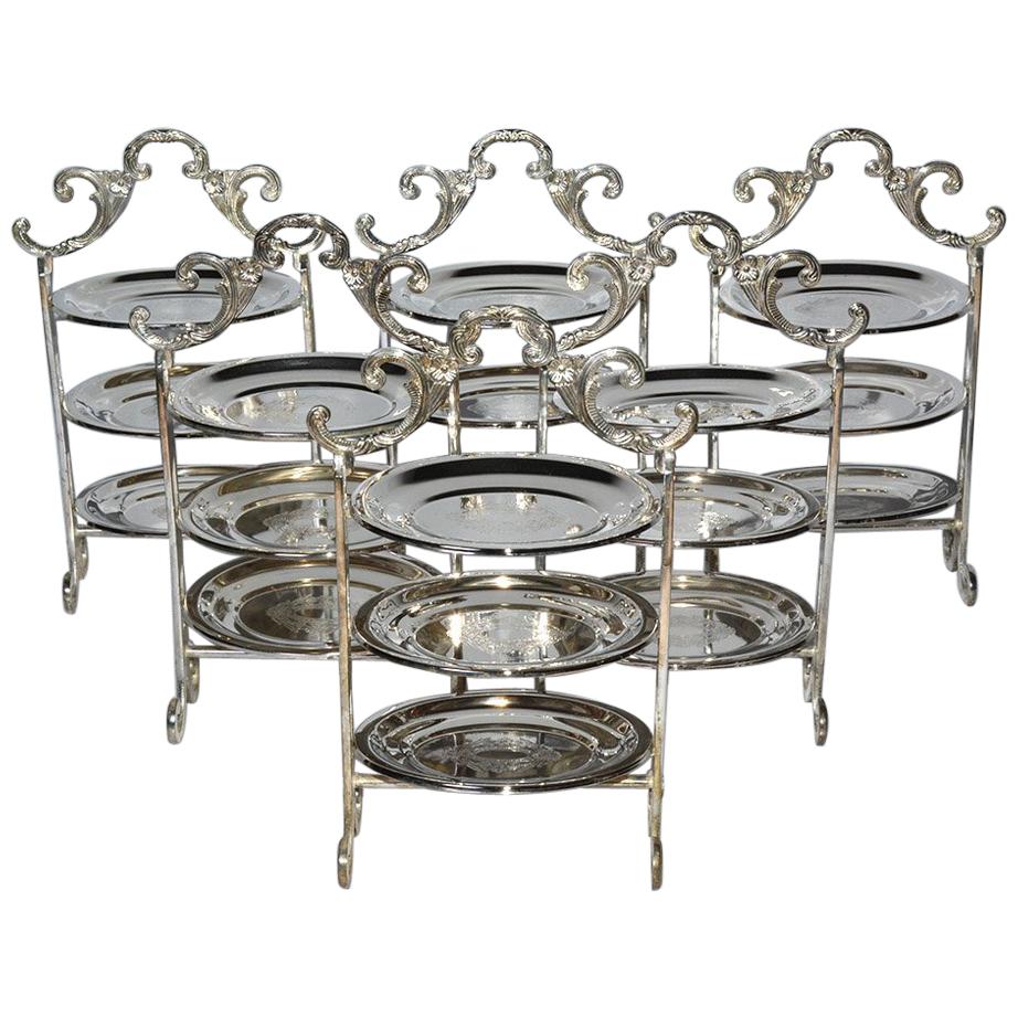 Silver Plated Tiered High Tea Serving Trays or Cake Stand, Sold Singly