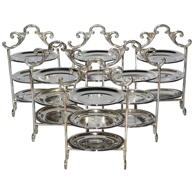 Silver Plated Tiered High Tea Serving Trays or Cake Stand, 10+ Sets