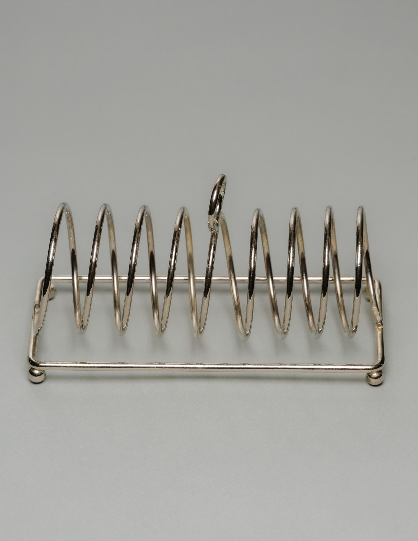 Art Deco Silver-Plated Toast Rack, 1930s For Sale