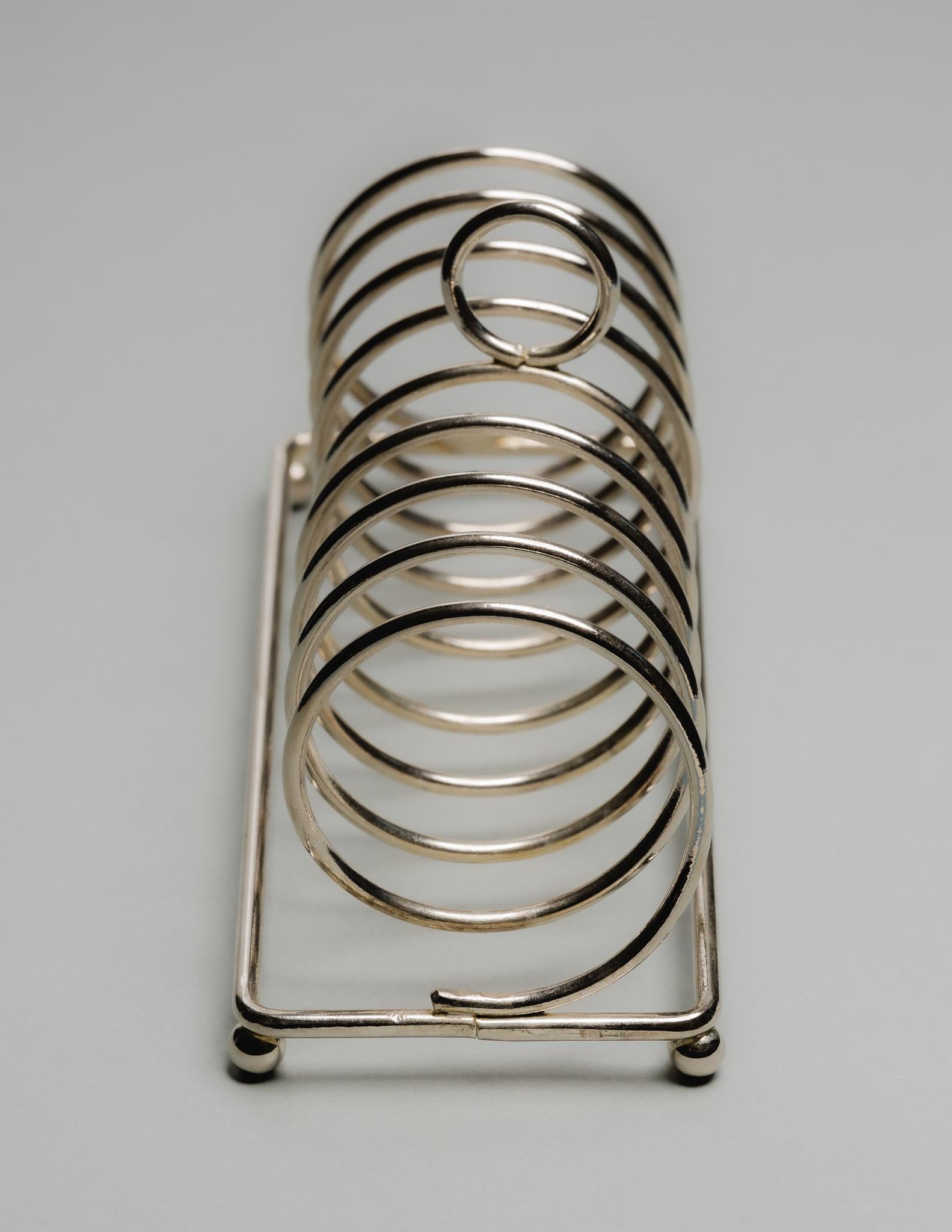 Silver Plate Silver-Plated Toast Rack, 1930s For Sale