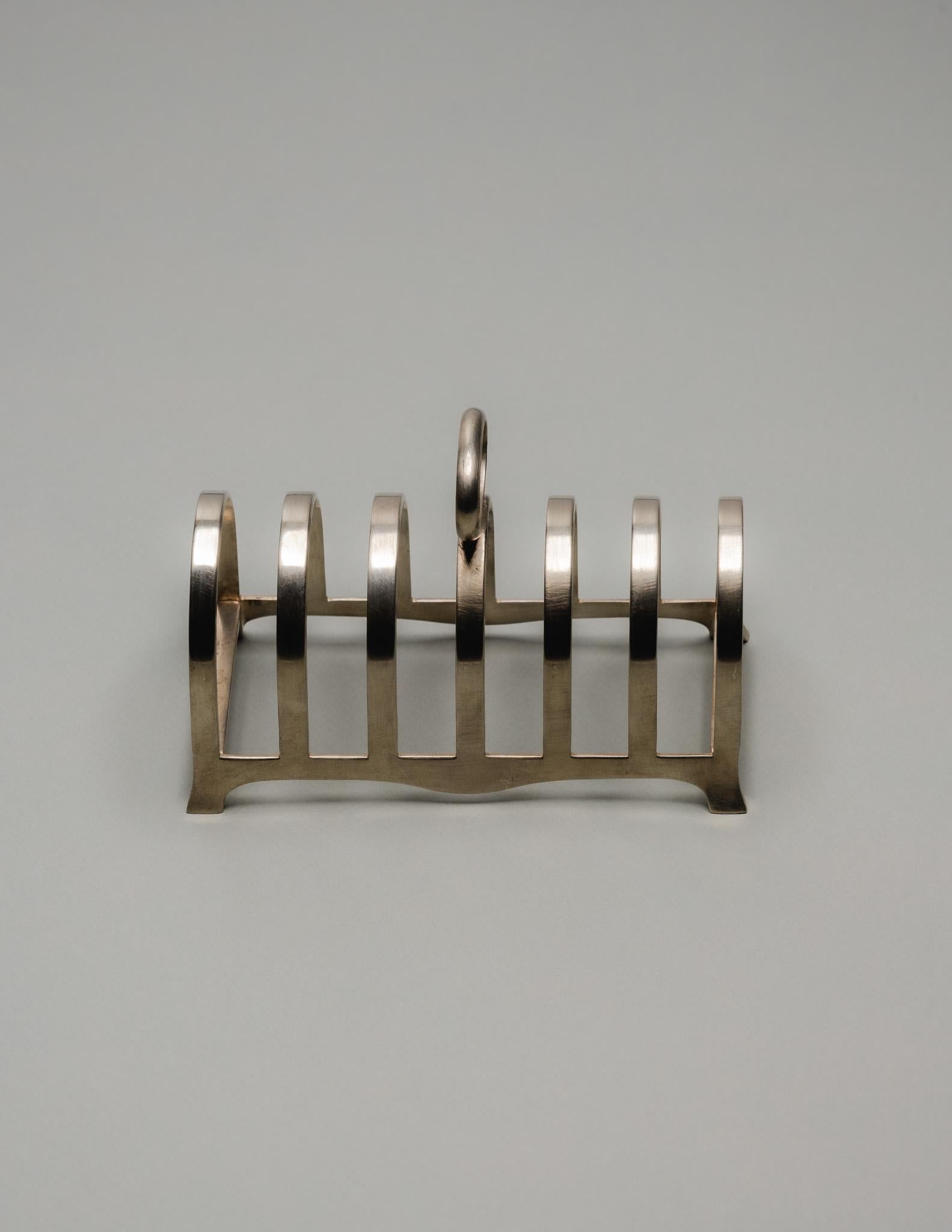 Mid-Century Modern Silver-Plated Toast Rack, 1950s For Sale