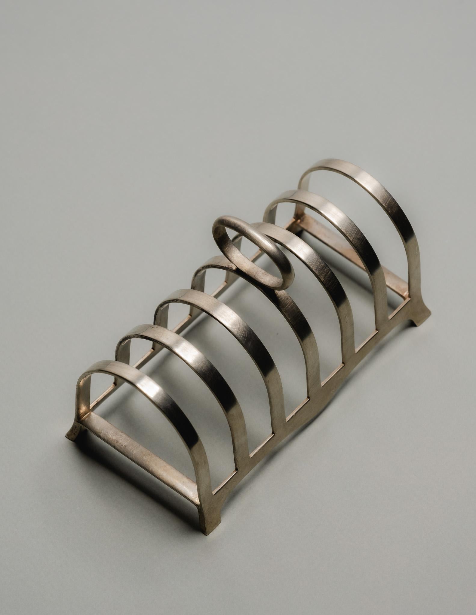 European Silver-Plated Toast Rack, 1950s For Sale