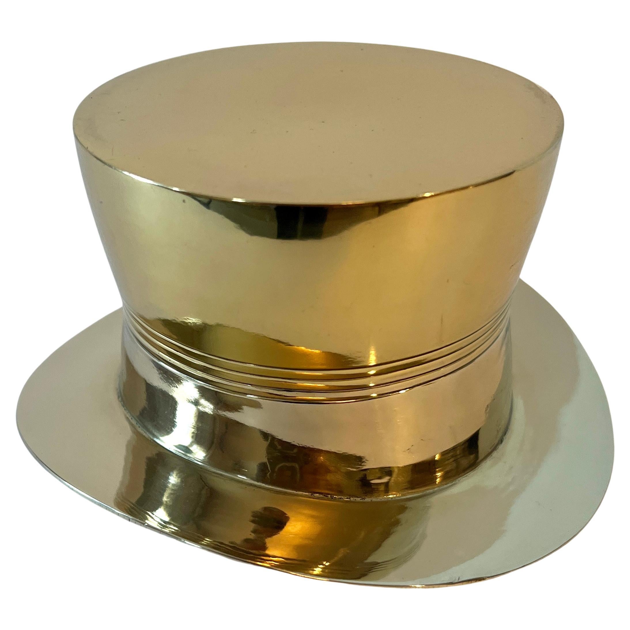 Silver Plated Top Hat Wine Coaster For Sale