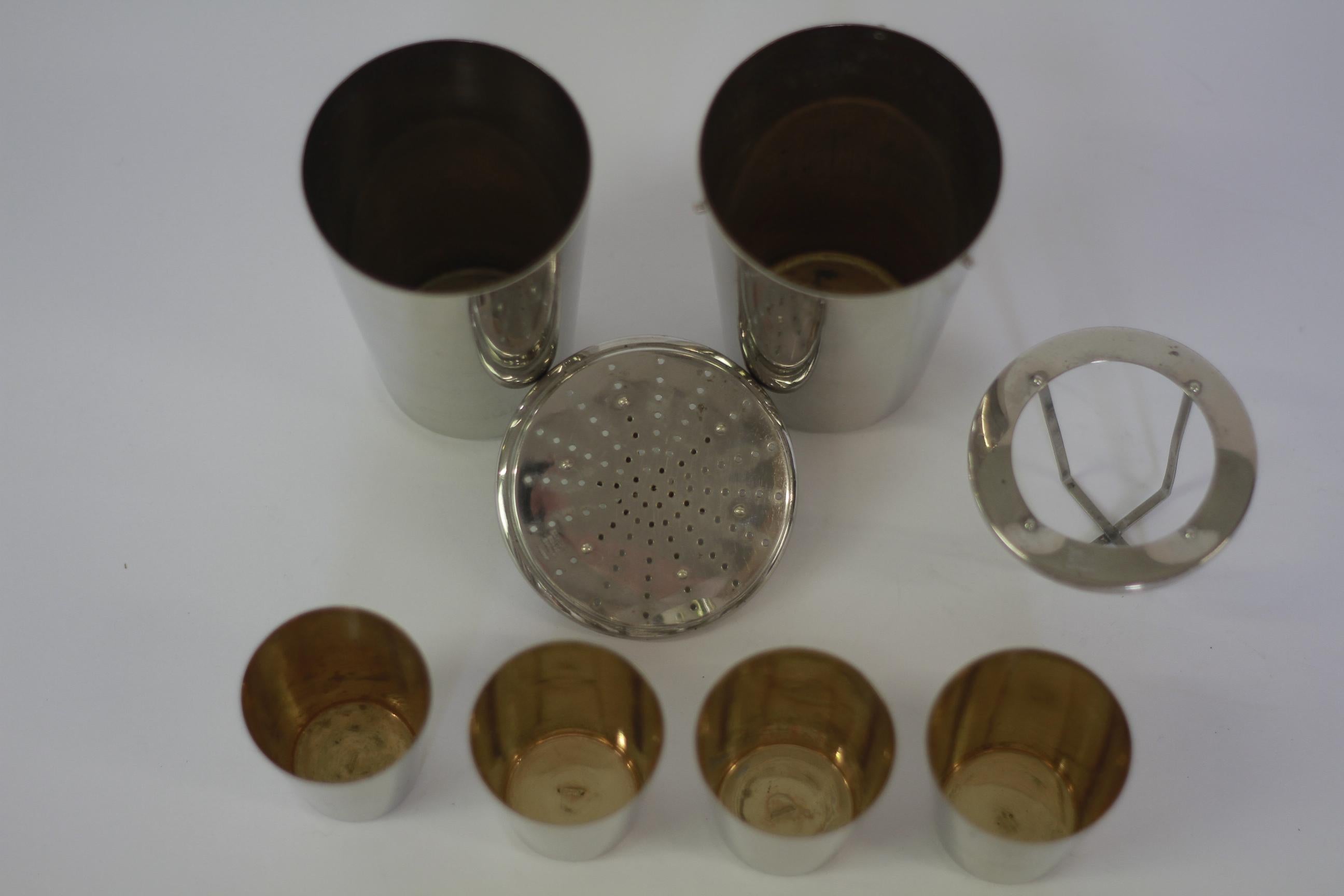 Plated Silver plated travel cocktail shaker D.R.G.M