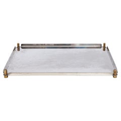 Silver Plated Tray by Ettore Sottsass for Cleto Munari, 1990s