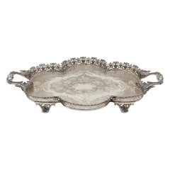 Silver plated tray with grate