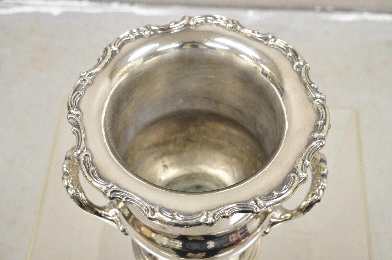 20th Century Silver Plated Trophy Cup Victorian Style Champagne Chiller Wine Ice Bucket For Sale