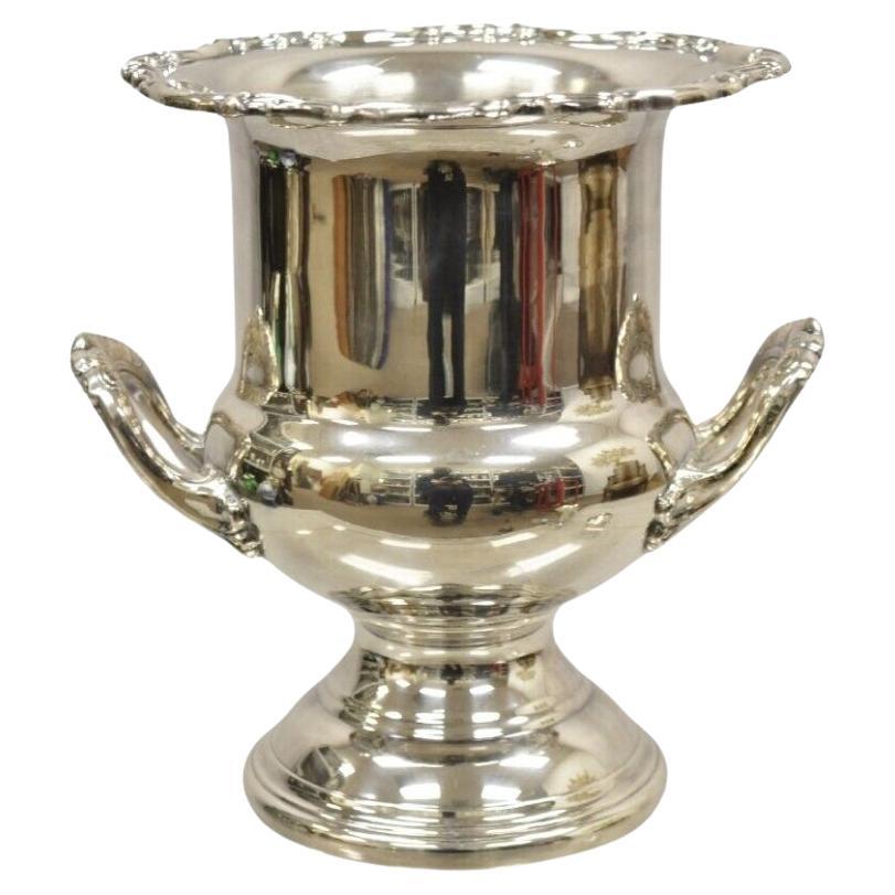 Silver Plated Trophy Cup Victorian Style Champagne Chiller Wine Ice Bucket For Sale