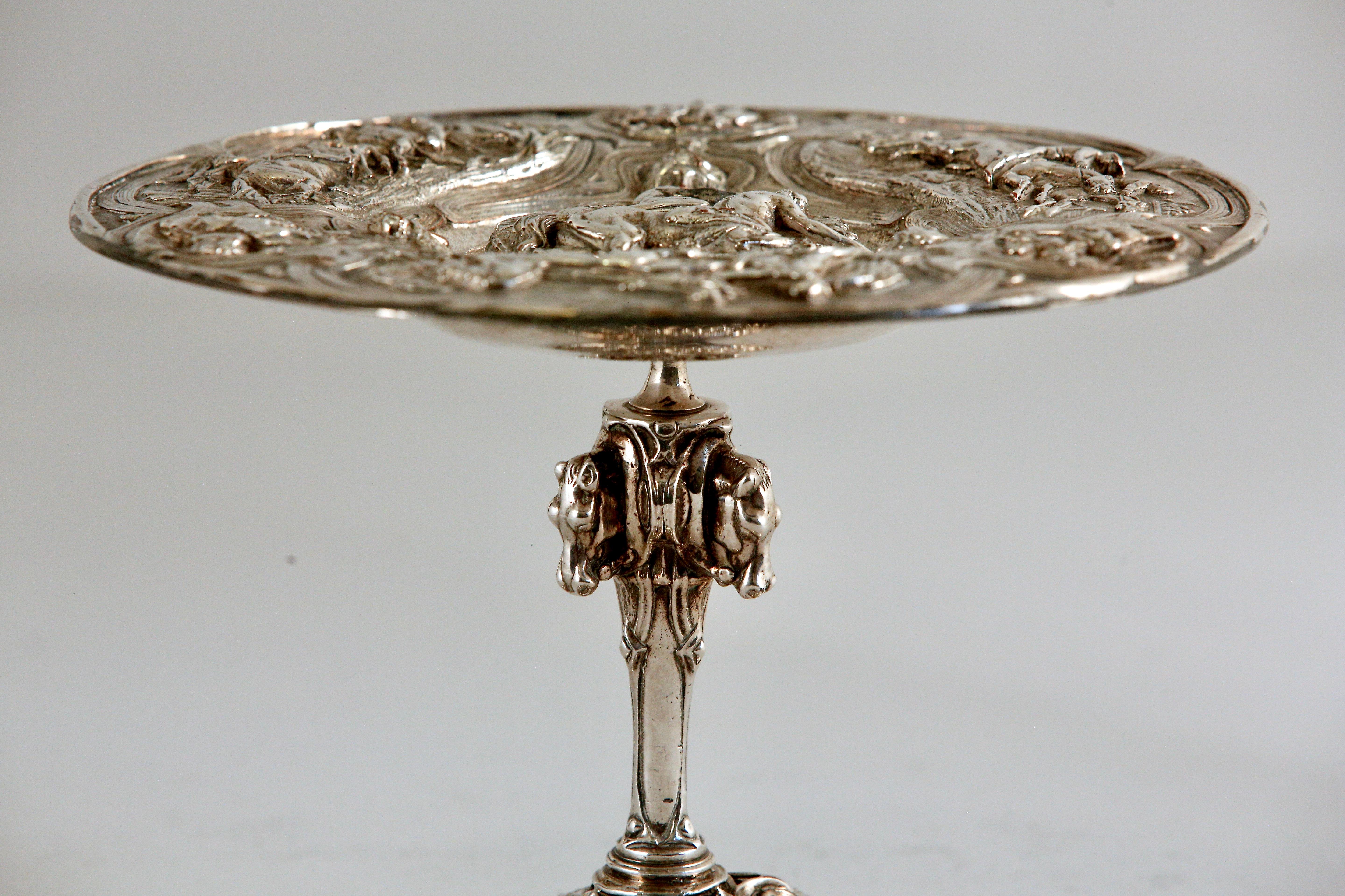 Silver Plated Trophy Dish Tazza with Gladiatorial and Horse Racing Scenes 3