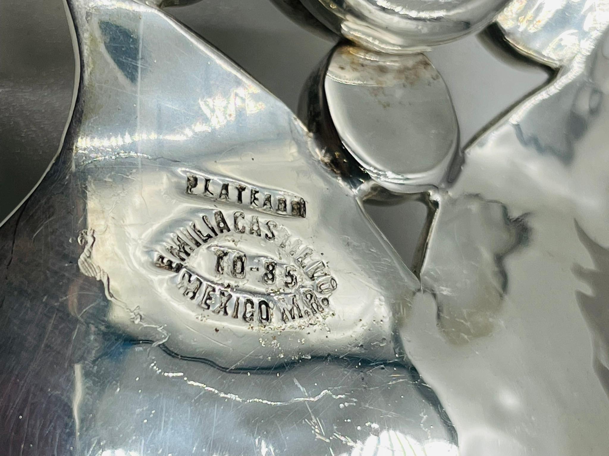 Utensili da portata con motivo a tartaruga placcati in argento di Emilia Castillo, Messicano moderno in vendita 11