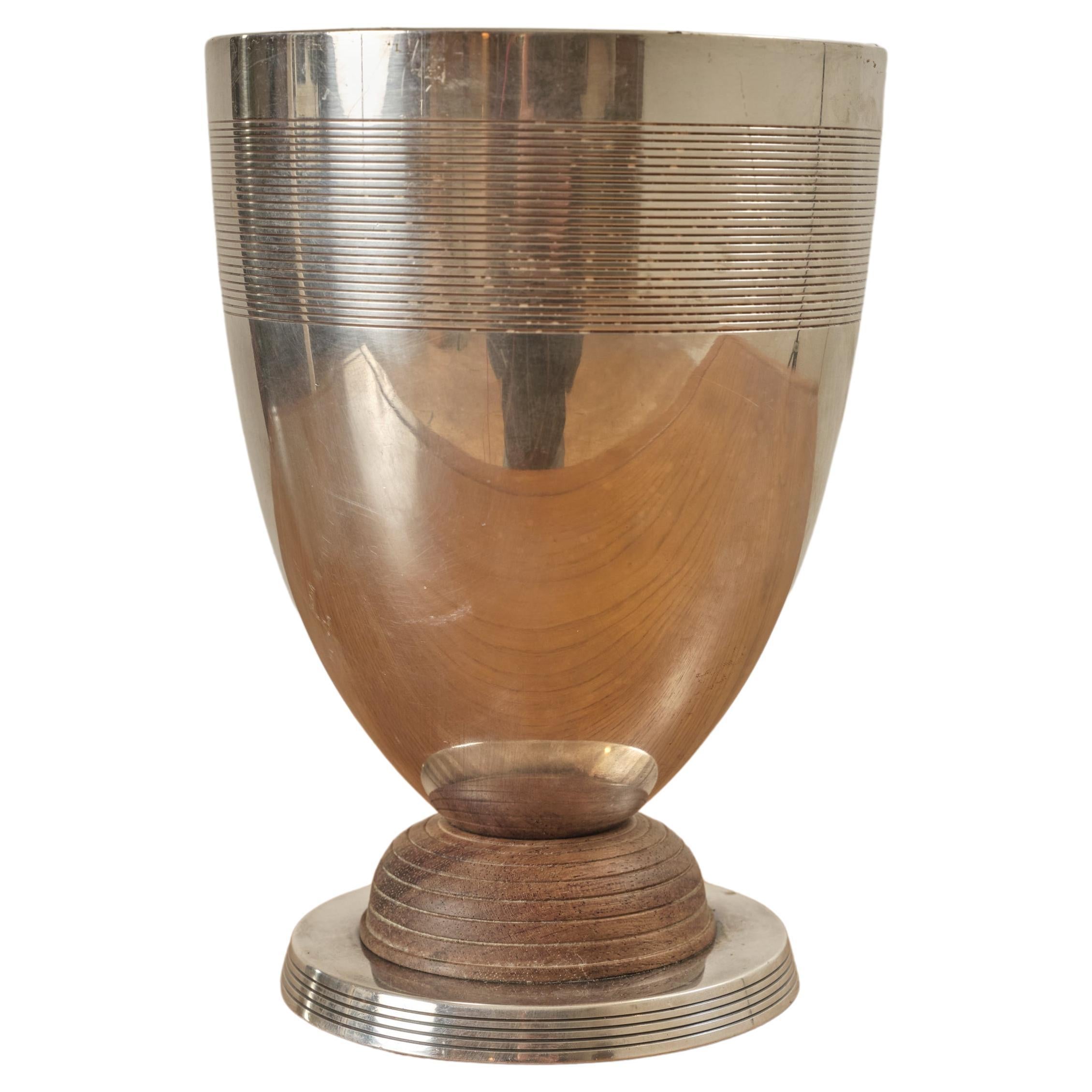 Vase en métal argenté de Luc Lanel pour Christofle en vente