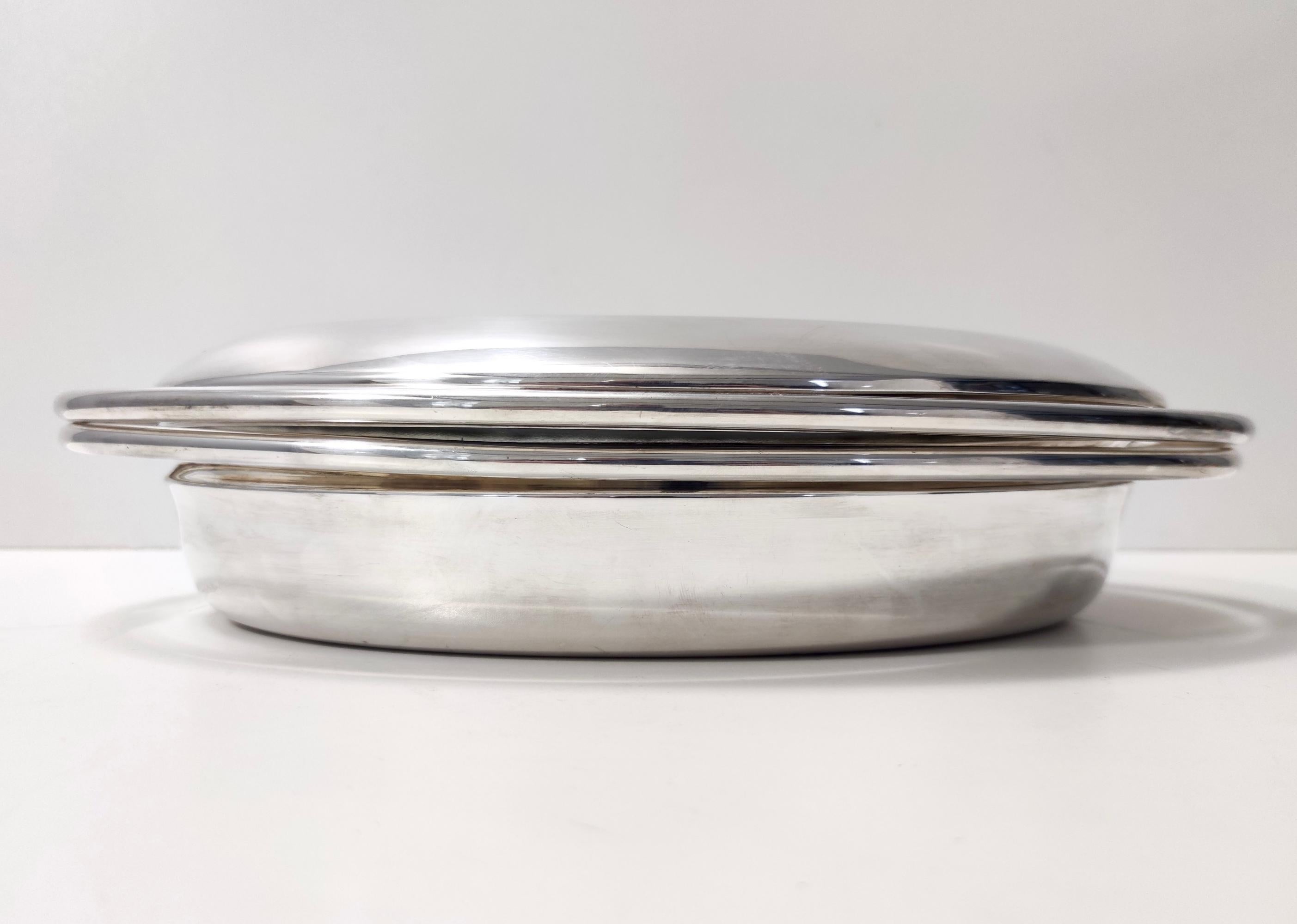 Versilberte Venison-Schale mit Pyrexglas-Kasserole-Schale von Sabattini, Italien (Italienisch) im Angebot