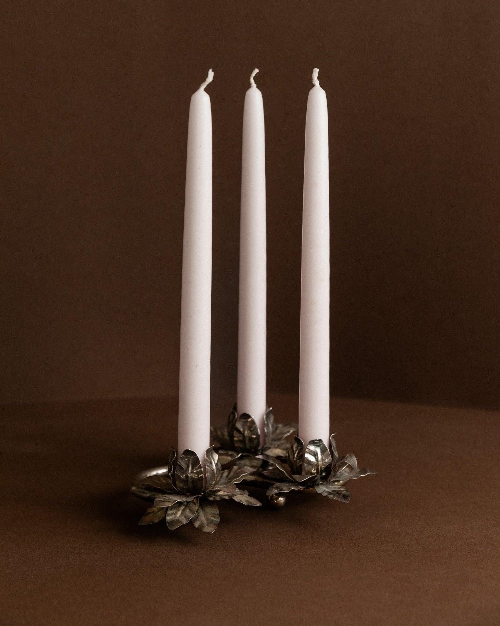 XX secolo Candeliere d'epoca argentato 3 fiori Mid Century Design, Italia, 1960s in vendita