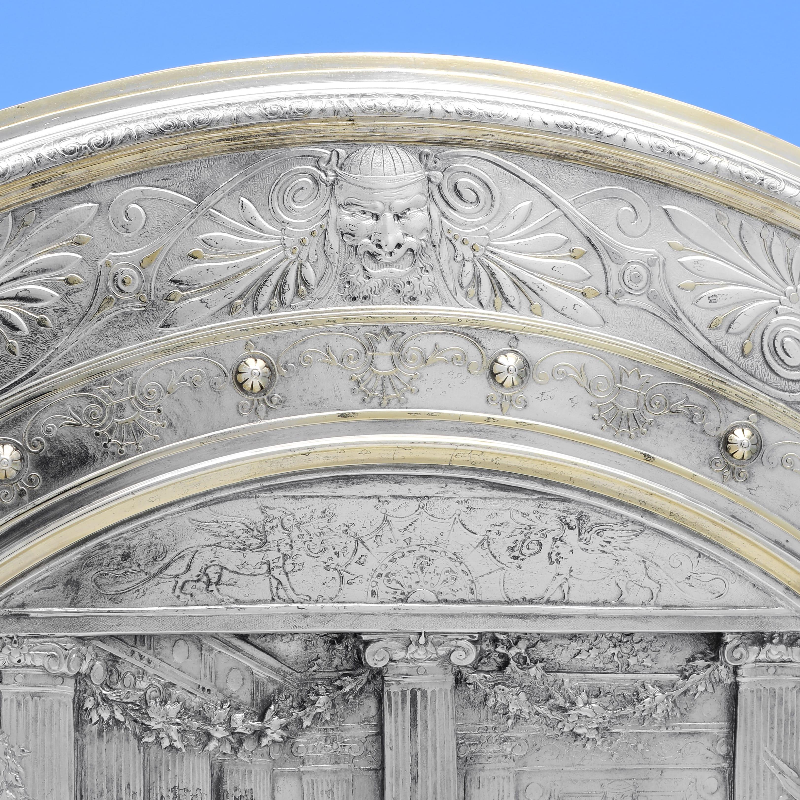 Vittoriano Antico caricatore da parete placcato in argento di Morel-Ladeuil per Elkington & Co., 1877 in vendita