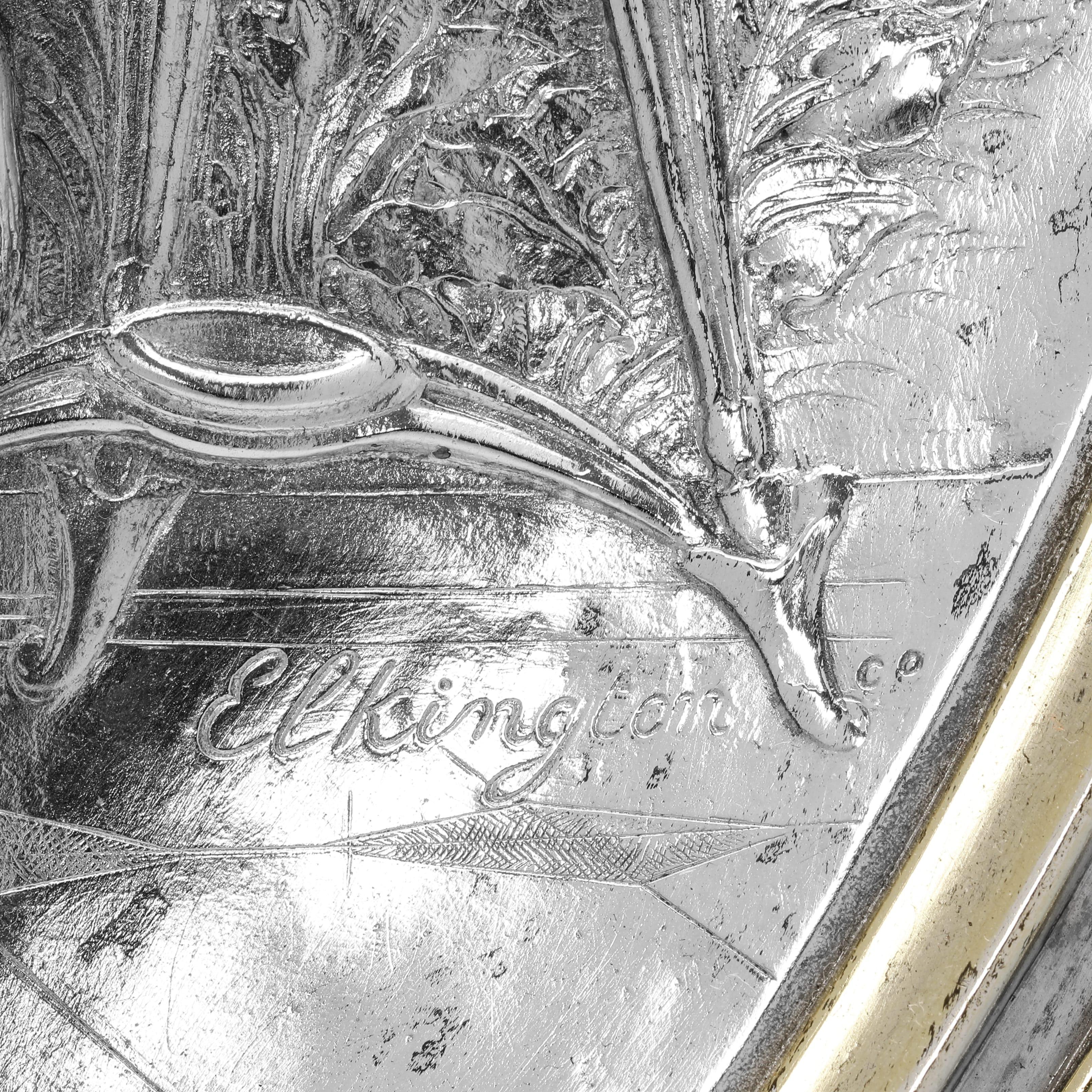 Placcato argento Antico caricatore da parete placcato in argento di Morel-Ladeuil per Elkington & Co., 1877 in vendita