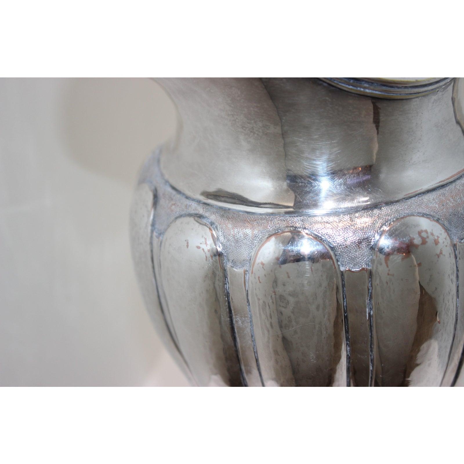 Molded Silver Plated Water Pitcher For Sale