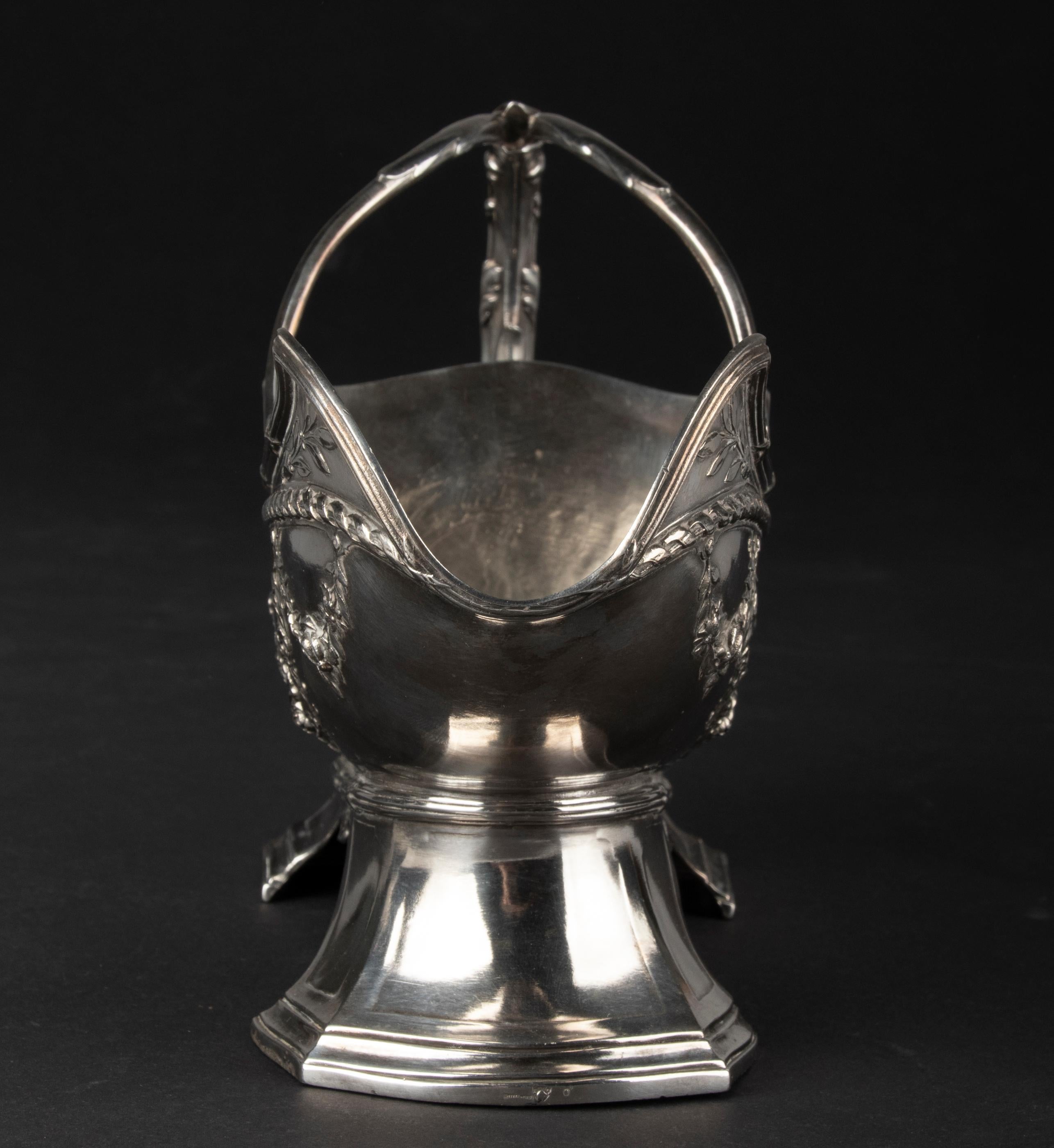 Silver Plated Wine-Bottle Holder Made by Minerva Louis XVI-Style 6