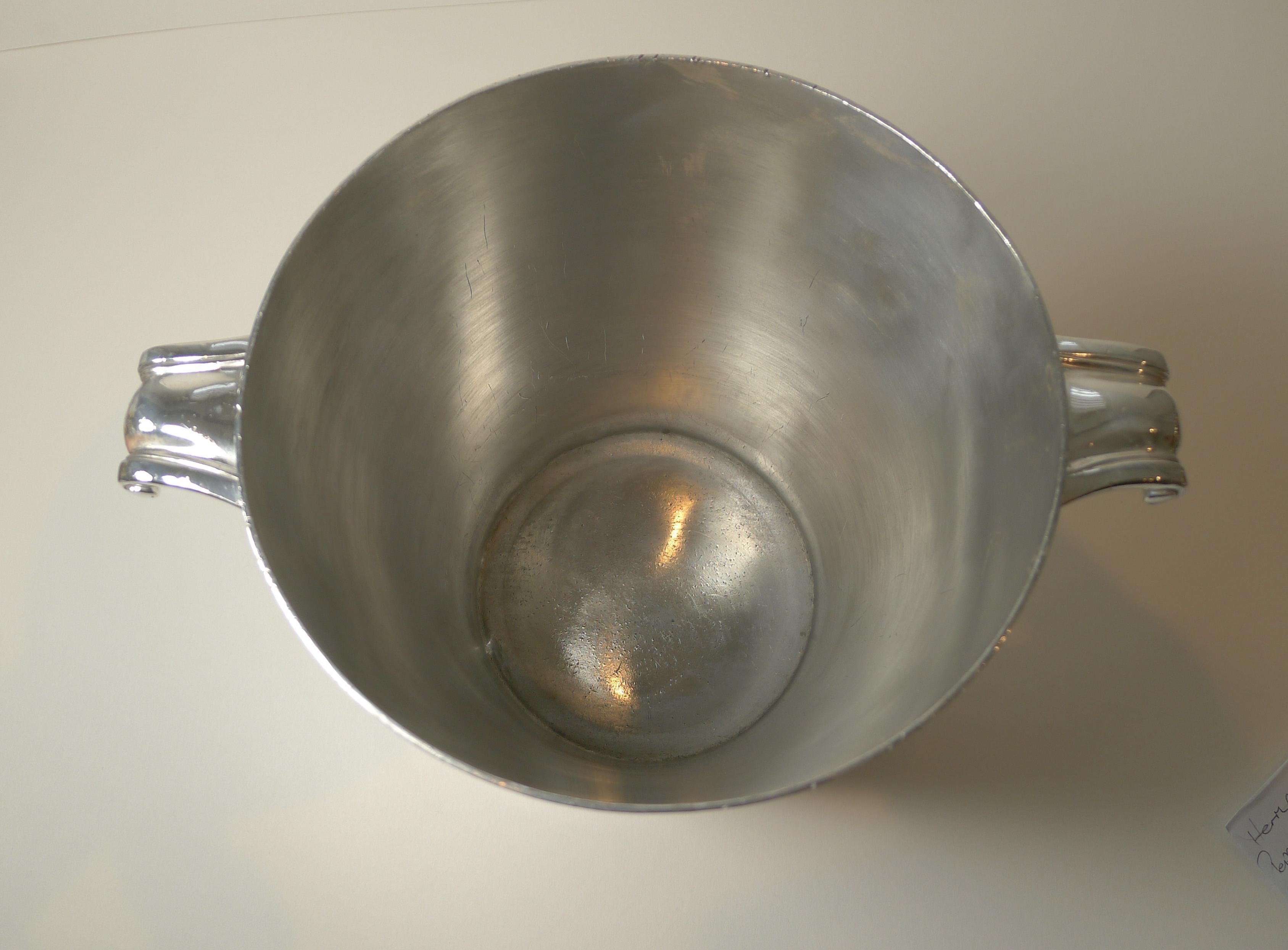 Art Deco Silver Plated Wine Cooler / Champagne Bucket by Wiskemann, Belgium c.1930