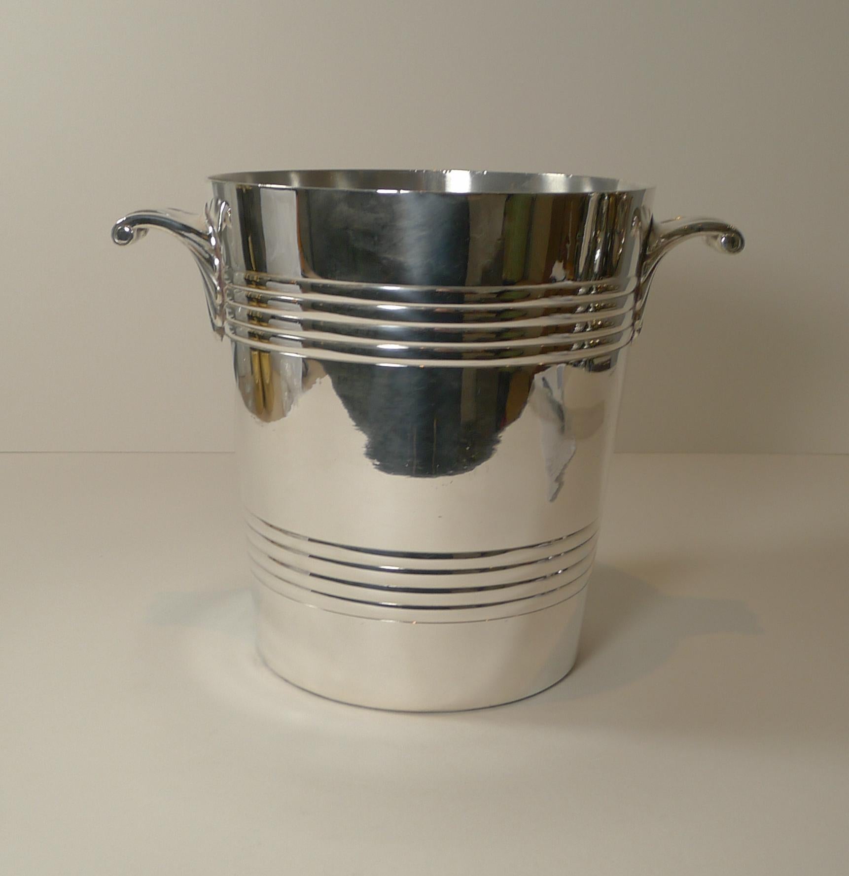 Belgian Silver Plated Wine Cooler / Champagne Bucket by Wiskemann, Belgium c.1930