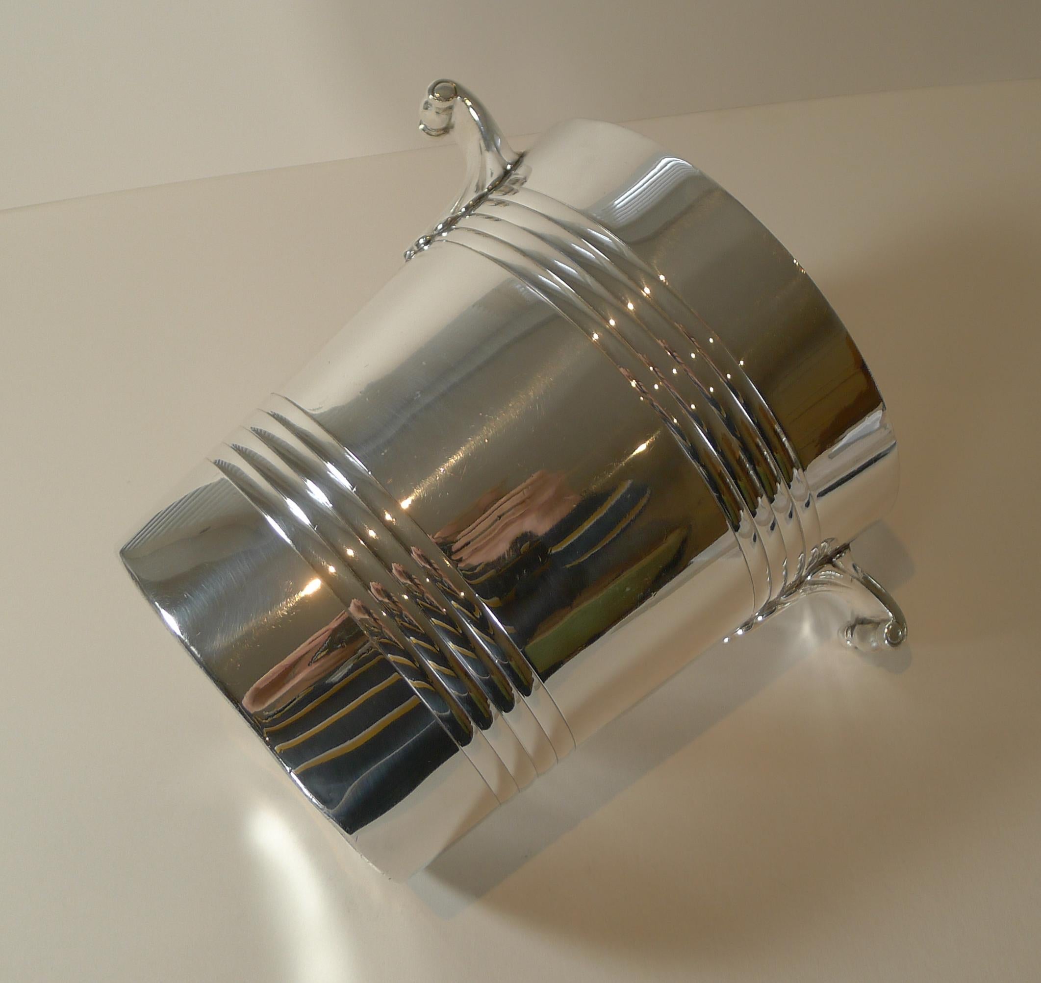 Silver Plated Wine Cooler / Champagne Bucket by Wiskemann, Belgium c.1930 1