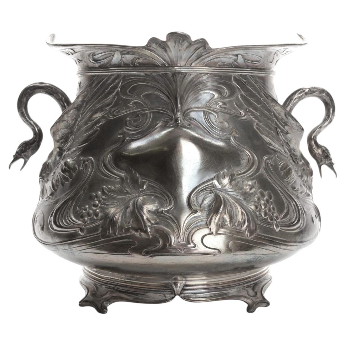 Silver Plated Wine Cooler, Europe, End of 19th - Beg. of 20th Century For Sale