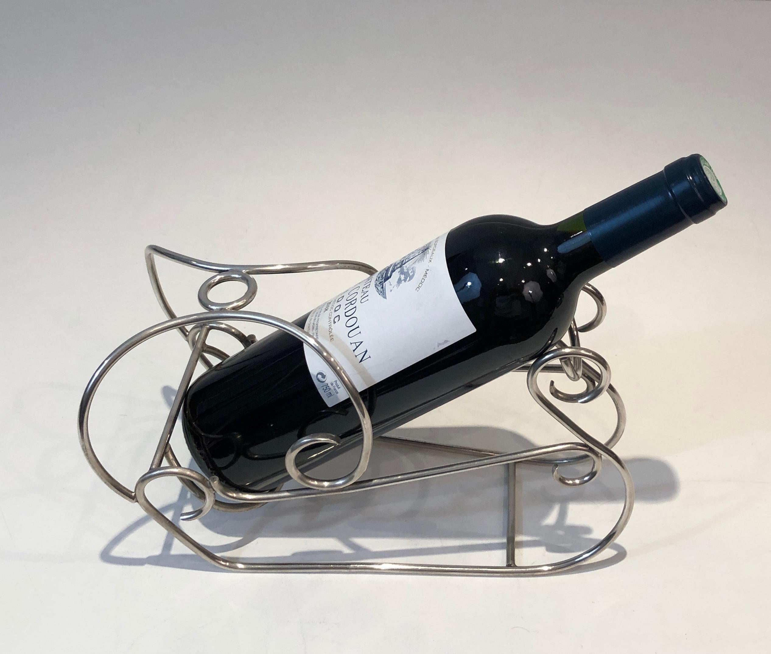 Art Deco Silver Plated Wine Holder, French, circa 1930 For Sale