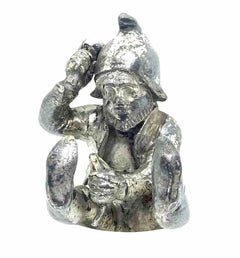 Silver Plated Working Gnome Figurine, Vintage, Austria, 1930s