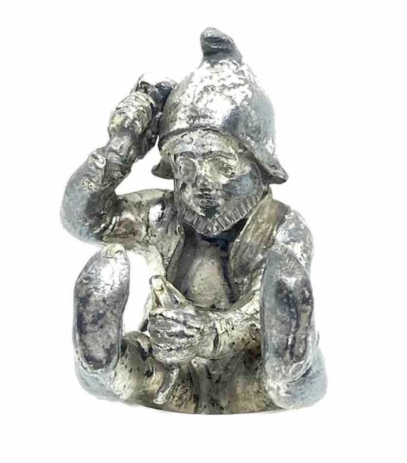 Mid-Century Modern Silver Plated Working Gnome Figurine, Vintage, Austria, 1930s For Sale
