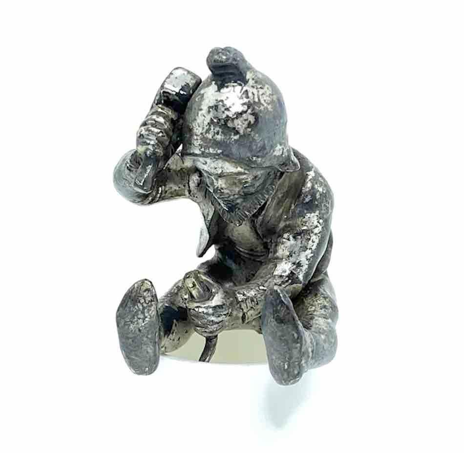 Austrian Silver Plated Working Gnome Figurine, Vintage, Austria, 1930s For Sale