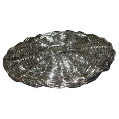Silver-Plated Woven Wicker Placemat, Italian Handcrafted Design, 2020s