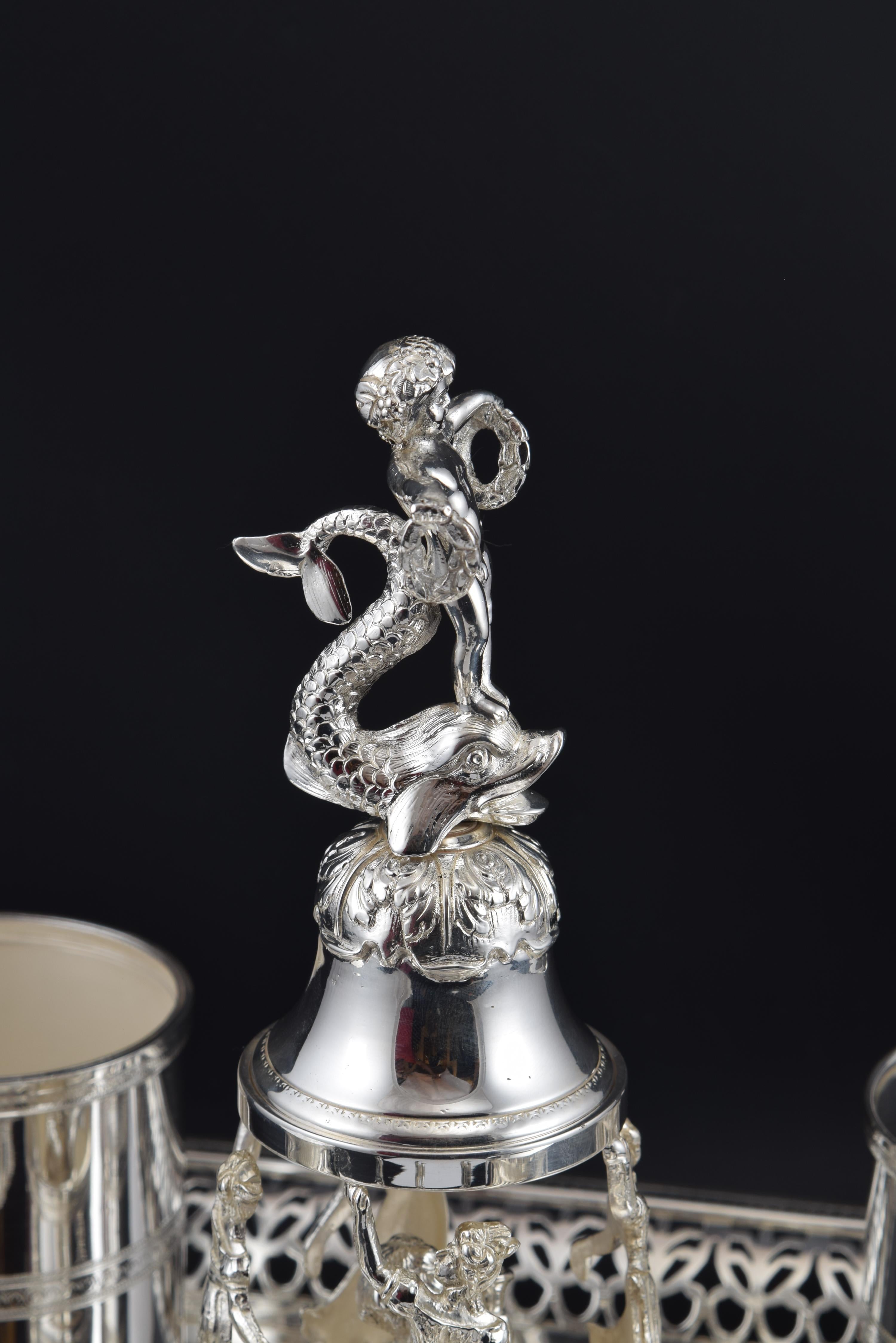 Silver-Plated Writing Set, 19th-20th Century In Excellent Condition In Madrid, ES