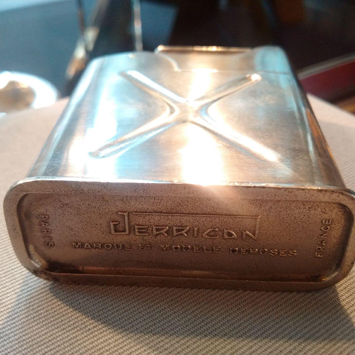 Patinated Silver Plated WW2 Novelty 'Jerrican' Table Lighter, French, 1940s