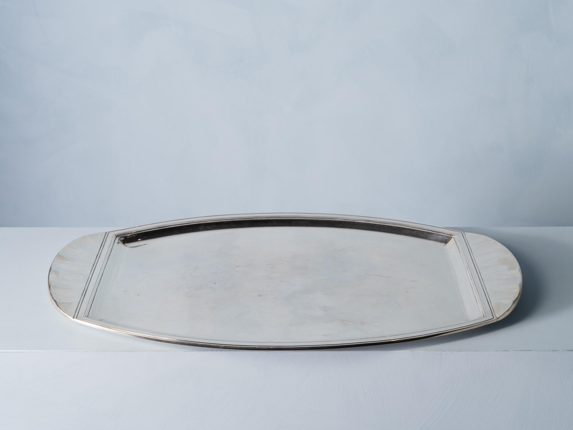 Art Deco Silver Platter by Kendall-Touron, France, Paris, circa 1920 For Sale