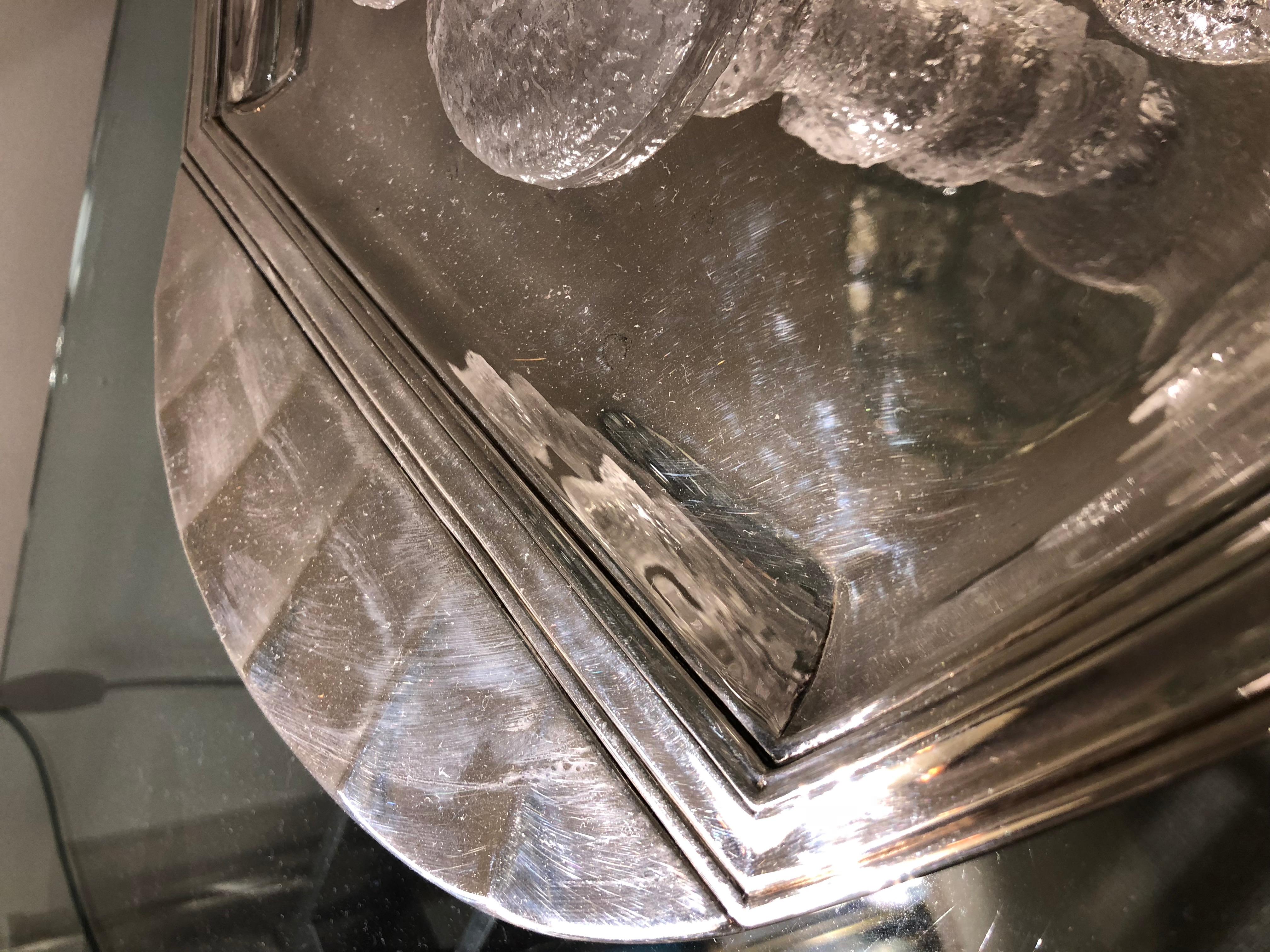 French Silver Platter by Kendall-Touron, France, Paris, circa 1920 For Sale